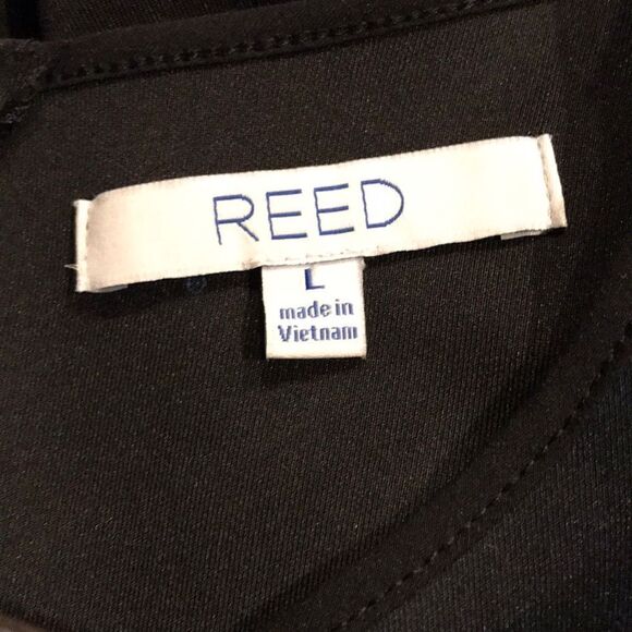 Reed stripe sky blue scuba fabric stretch midi, Lg - Picture 6 of 6